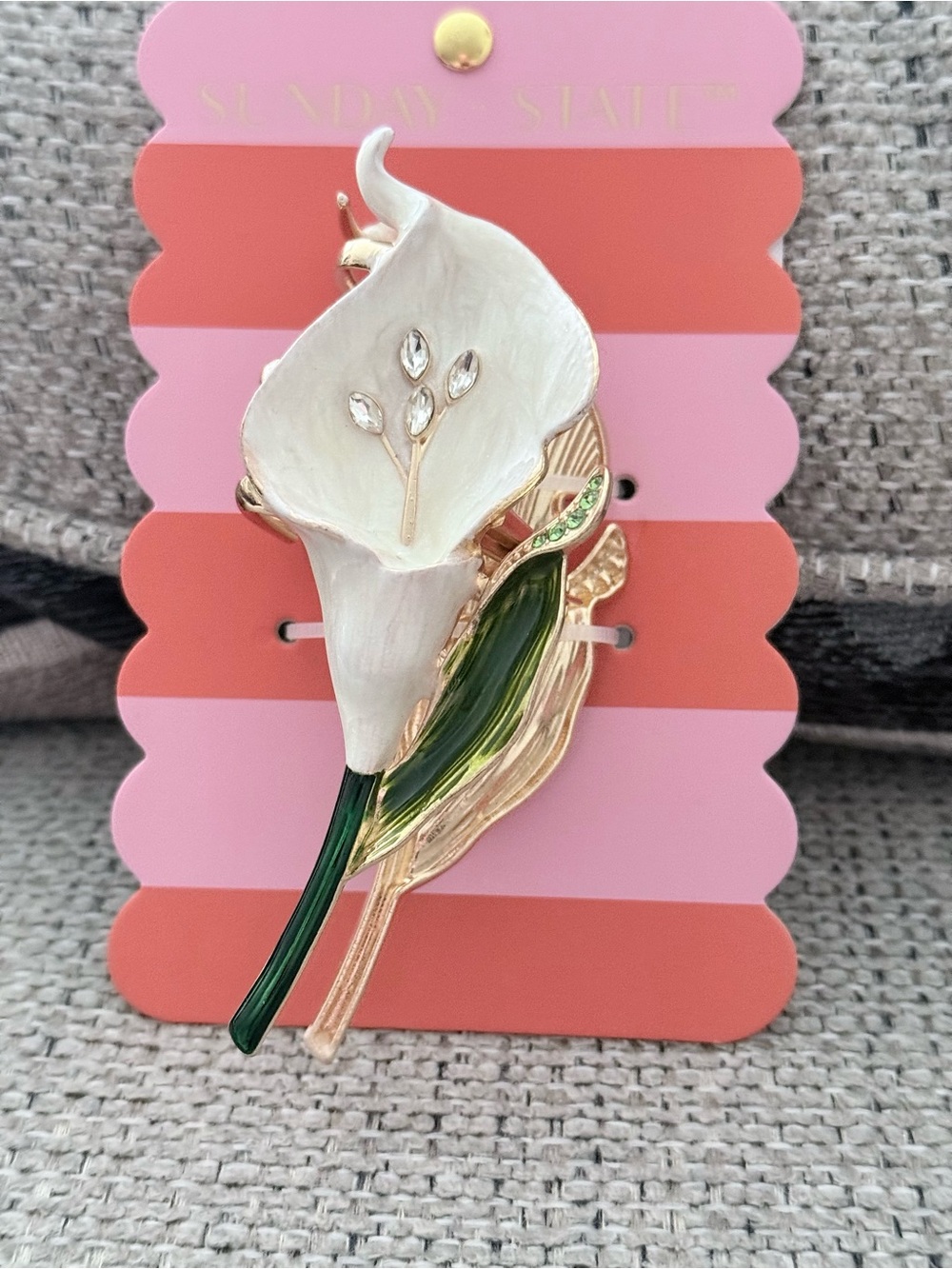 🐝NEW🐝 White Calla Lily HAIR CLIP OR BAG CHARM- Elegant Women’s Jewelry